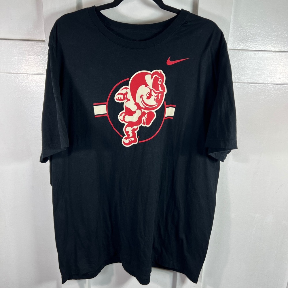 Nike Ohio State Buckeyes Brutus Mascot Graphic T-Shirt Black XXL 2XL